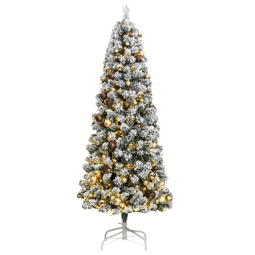 vidaXL Artificial Hinged Christmas Tree 300 LEDs & Ball Set 82.7"