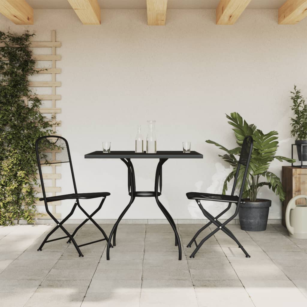 vidaXL 3 Piece Patio Dining Set Anthracite Metal Mesh