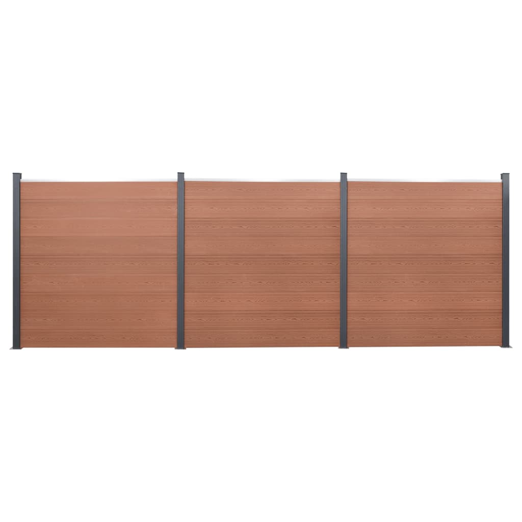 vidaXL Fence Panel Set Brown 207.1"x73.2" WPC