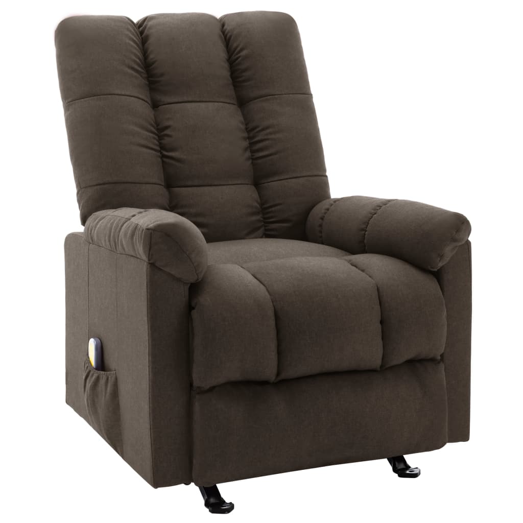 vidaXL Recliner Dark Brown Fabric