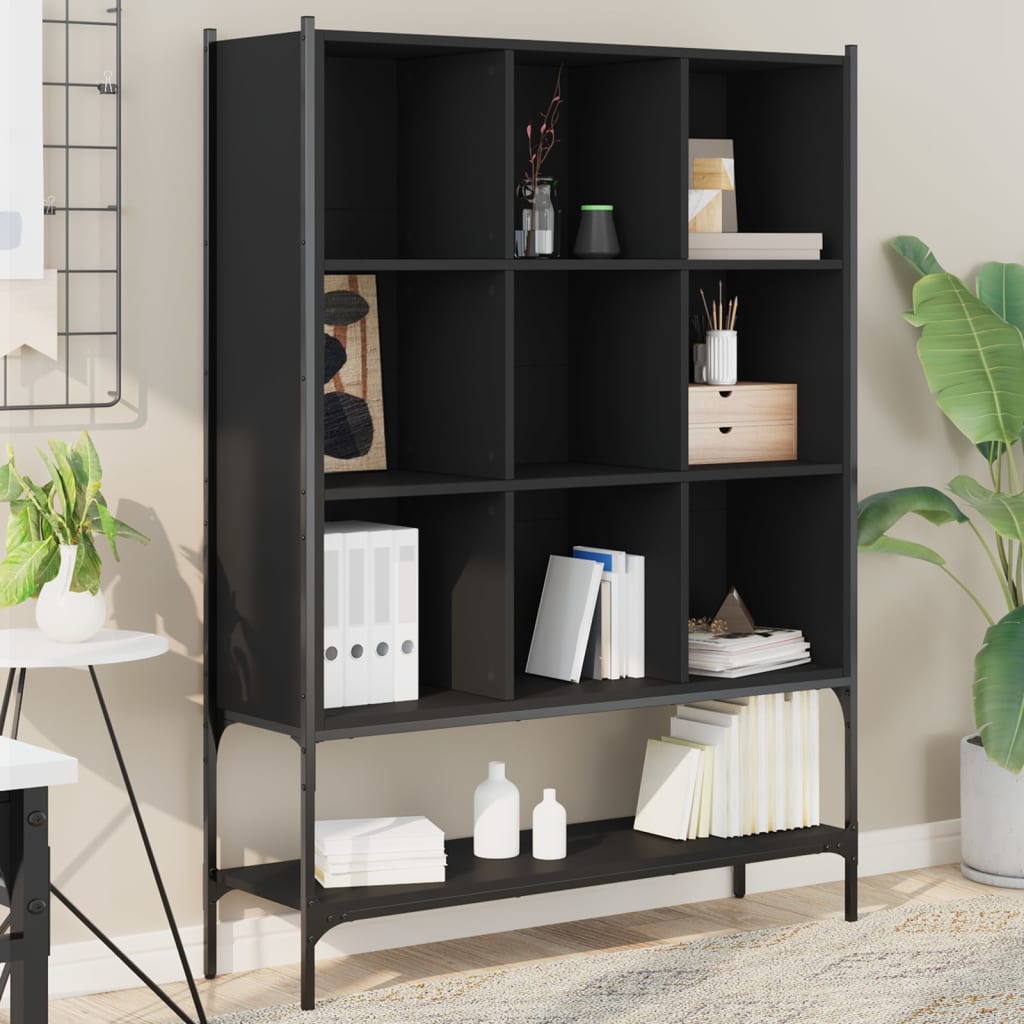 vidaXL Bookcase Black 40.2"x11.8"x55.7" Engineered Wood