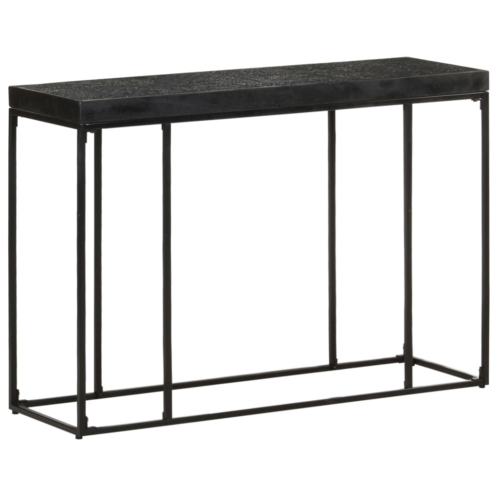 vidaXL Console Table Black 43.3"x13.8"x29.9" Solid Acacia and Mango Wood