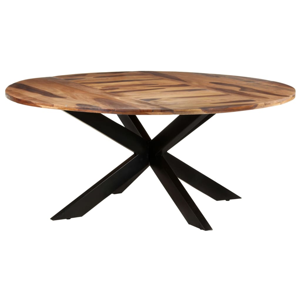 vidaXL Dining Table Round 68.9"x29.5" Acacia Wood with Honey Finish
