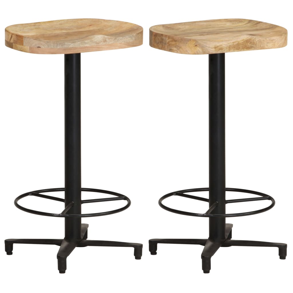 vidaXL Bar Stools 2 pcs 26" Solid Mango Wood