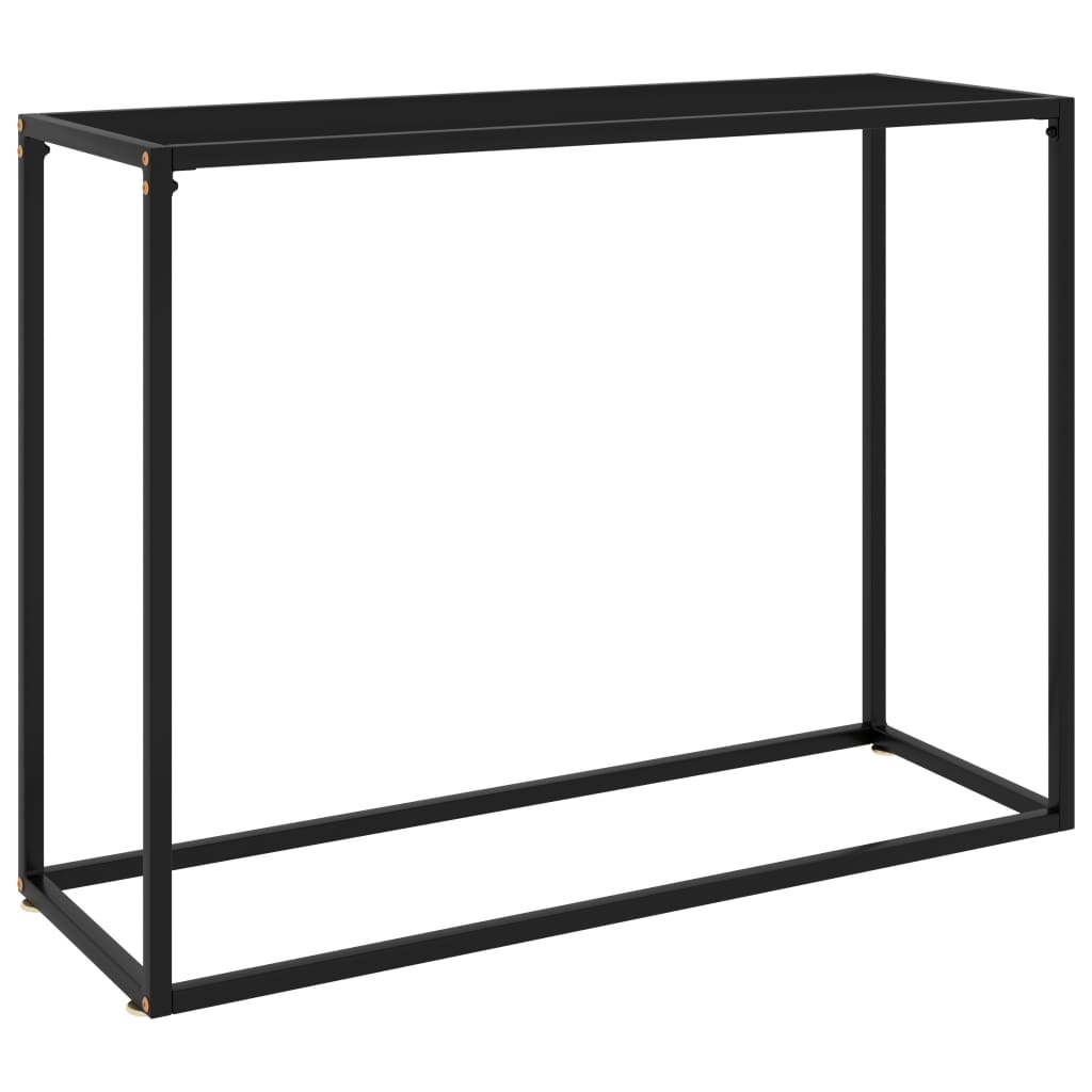 vidaXL Console Table Black 39.4"x13.8"x29.5" Tempered Glass