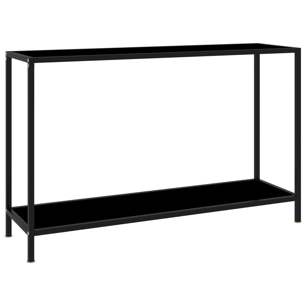 vidaXL Console Table Black 47.2"x13.8"x29.5" Tempered Glass