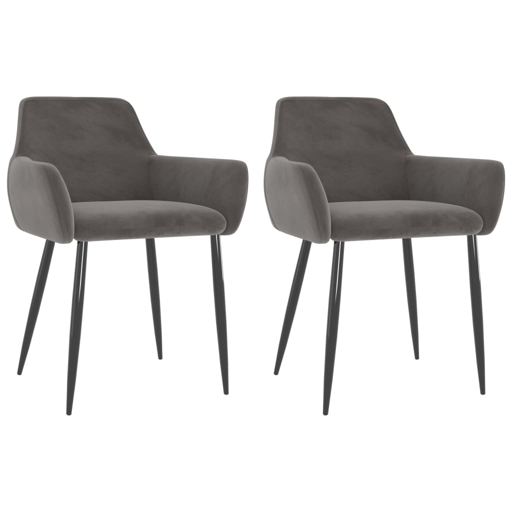 vidaXL Dining Chairs 2 pcs Dark Gray Velvet