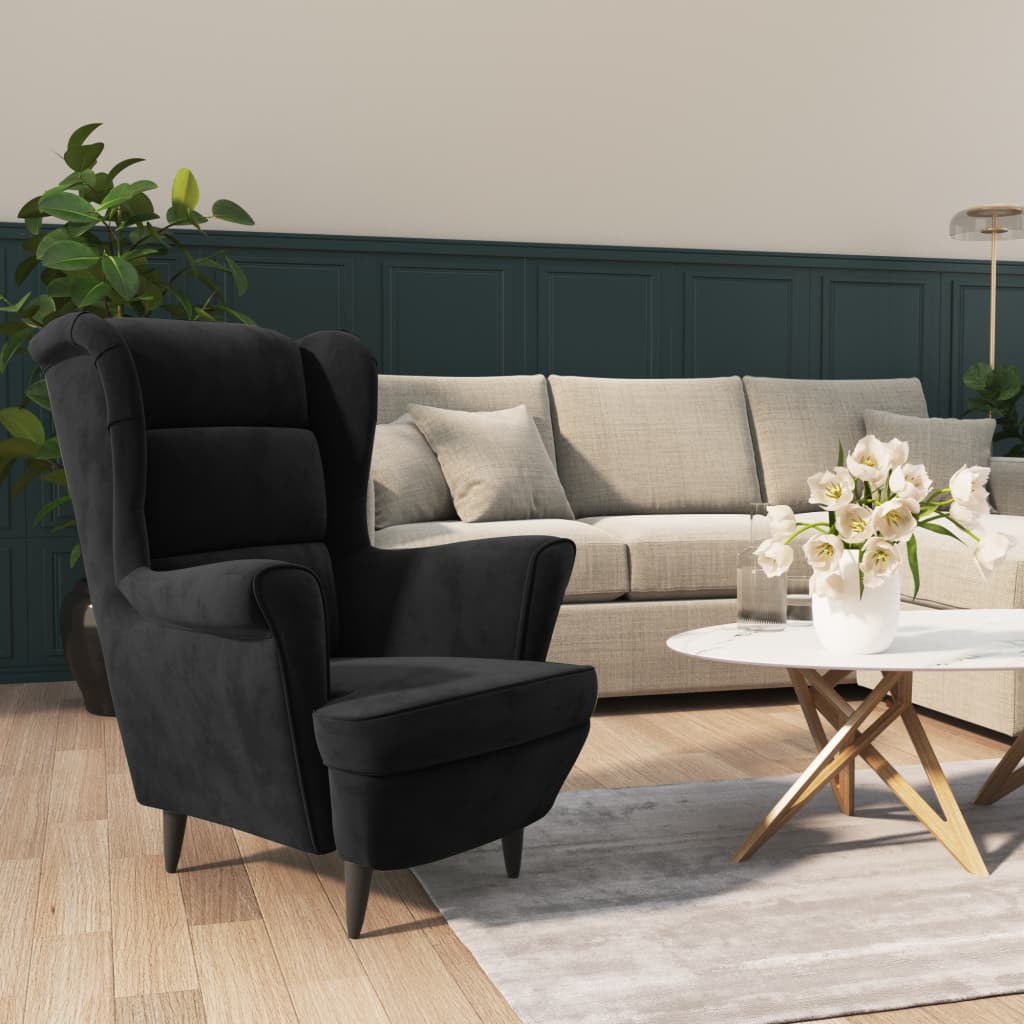 vidaXL Armchair Black Velvet