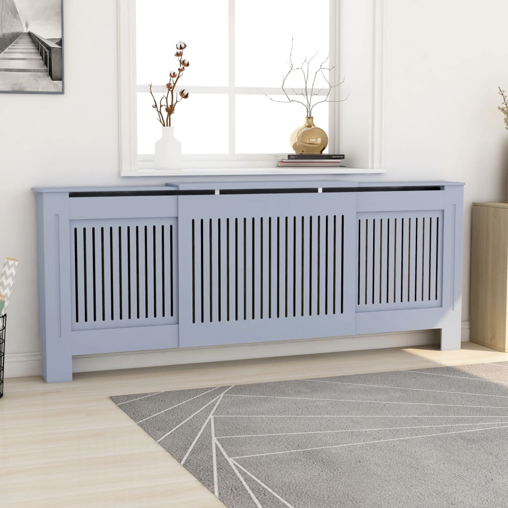 vidaXL MDF Radiator Cover Gray 80.7"