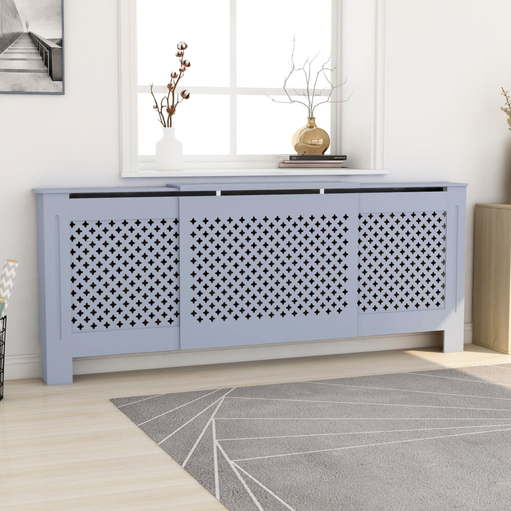 vidaXL MDF Radiator Cover Gray 80.7"