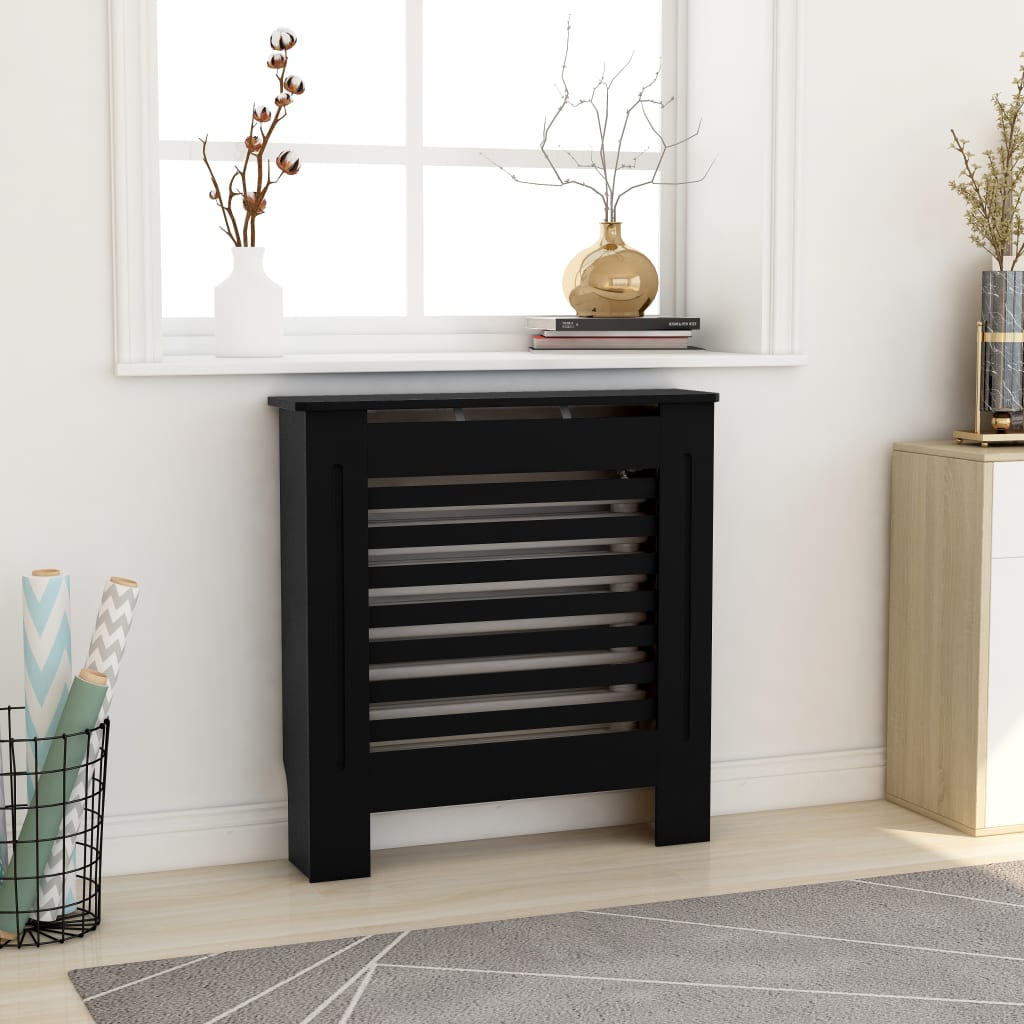 vidaXL MDF Radiator Cover Black 30.7"