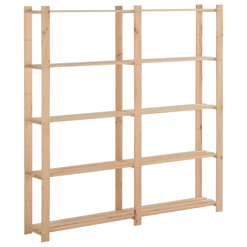 vidaXL 5-Tier Storage Rack 66.9"x11.2"x66.9" Solid Wood Pine