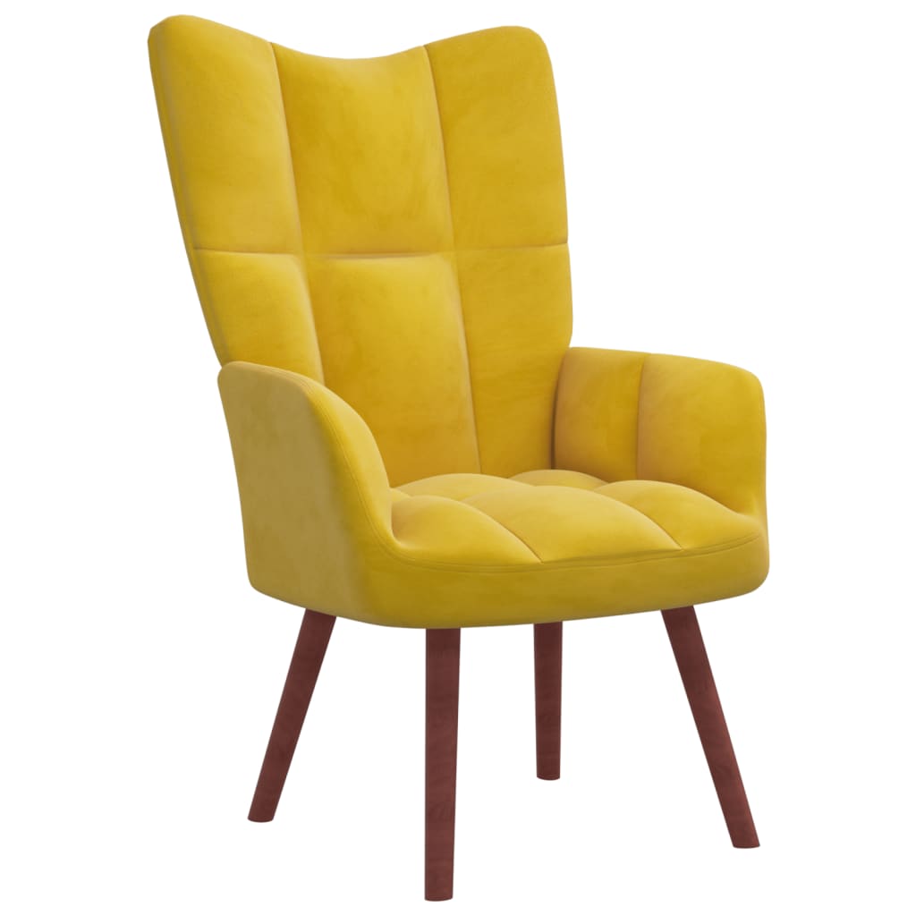 vidaXL Relaxing Chair Mustard Yellow Velvet