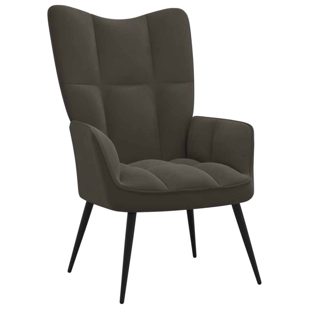 vidaXL Relaxing Chair Dark Gray Velvet