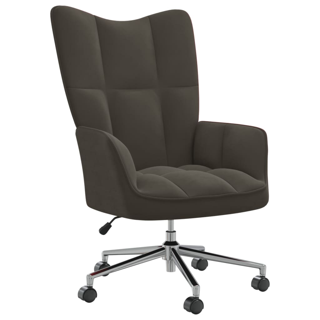 vidaXL Relaxing Chair Dark Gray Velvet