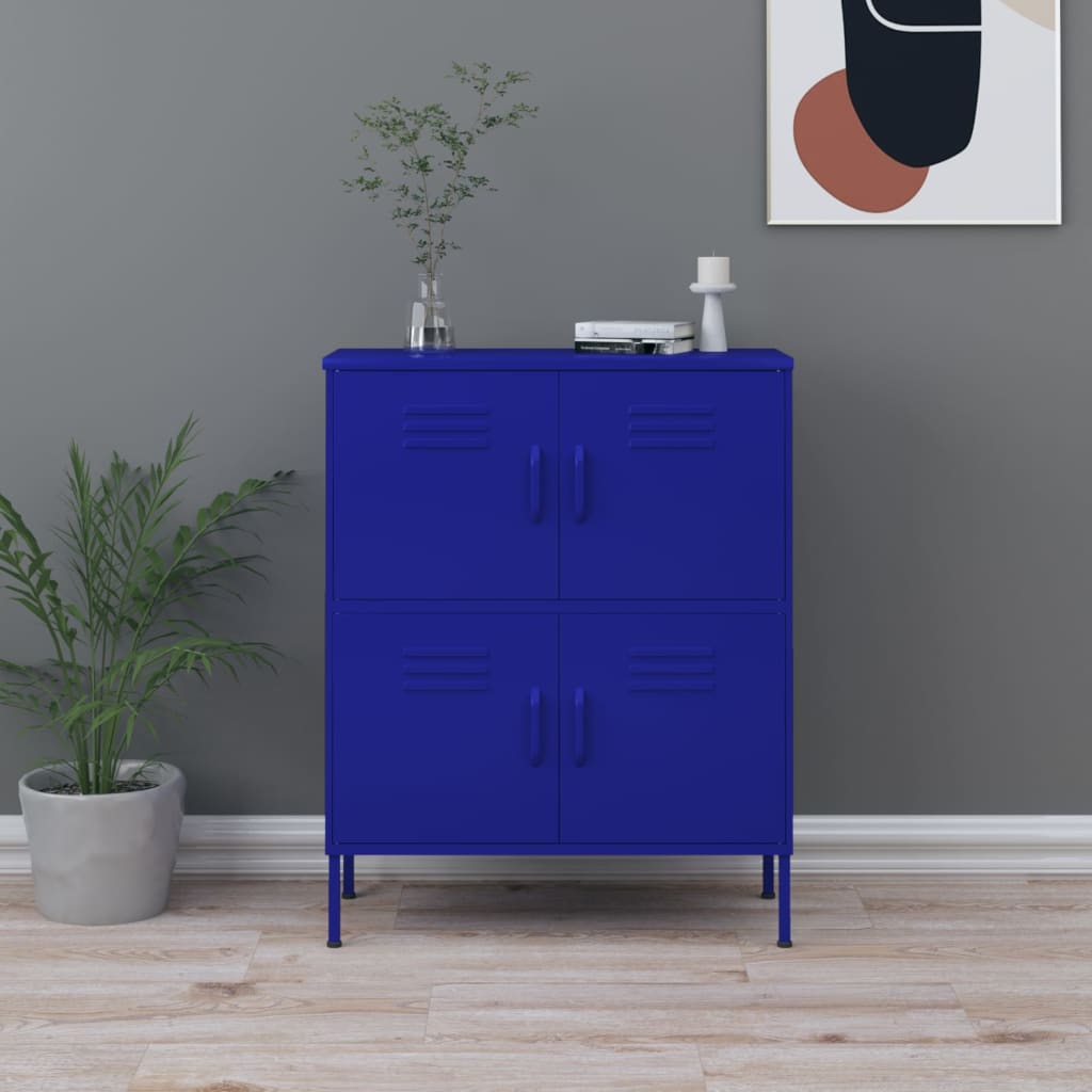 vidaXL Storage Cabinet Navy Blue 31.5"x13.8"x40" Steel