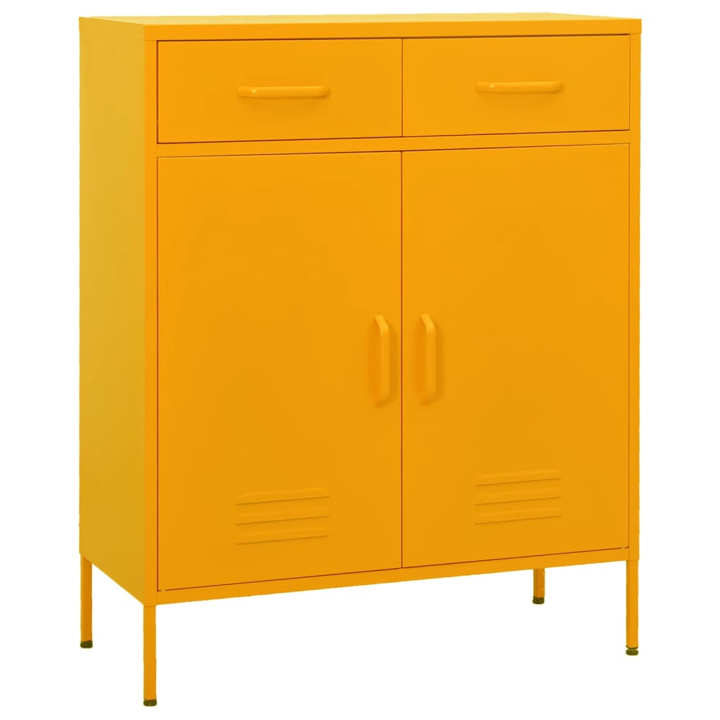 vidaXL Storage Cabinet Mustard Yellow 31.5"x13.8"x40" Steel