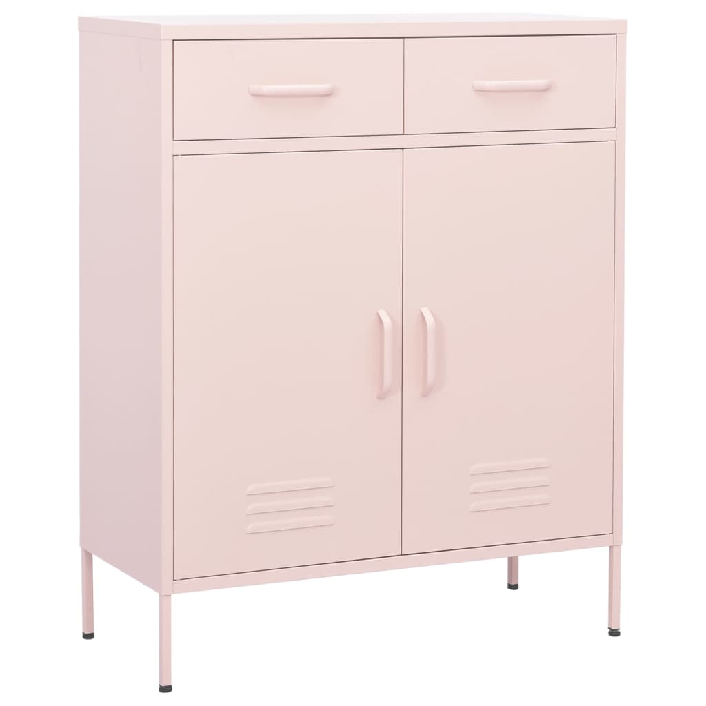 vidaXL Storage Cabinet Pink 31.5"x13.8"x40" Steel