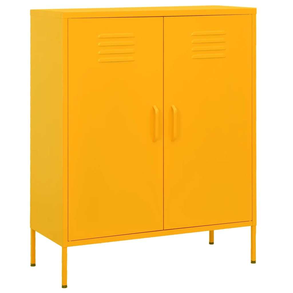 vidaXL Storage Cabinet Mustard Yellow 31.5"x13.8"x40" Steel