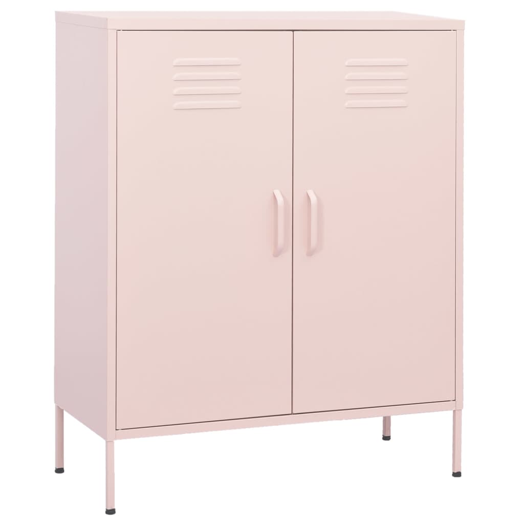 vidaXL Storage Cabinet Pink 31.5"x13.8"x40" Steel