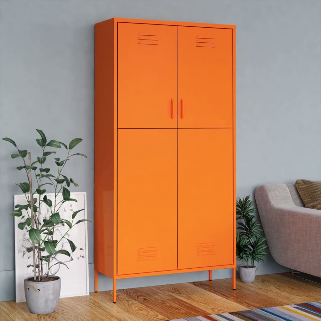 vidaXL Wardrobe Orange 35.4"x19.7"x70.9" Steel