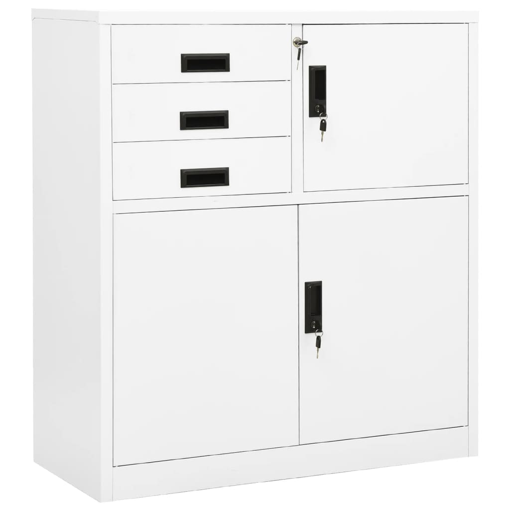 vidaXL Office Cabinet White 35.4"x15.7"x40.2" Steel