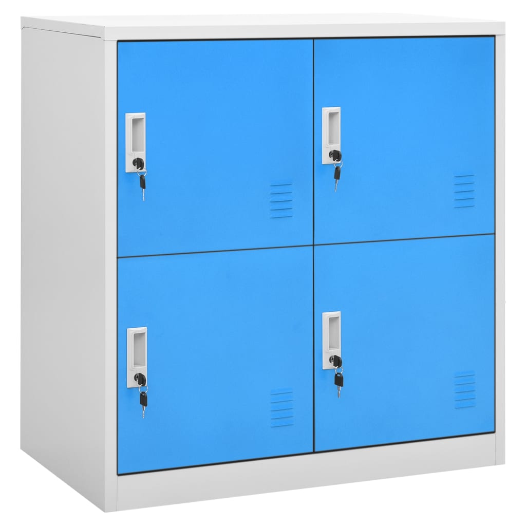 vidaXL Locker Cabinet Light Gray and Blue 35.4"x17.7"x36.4" Steel