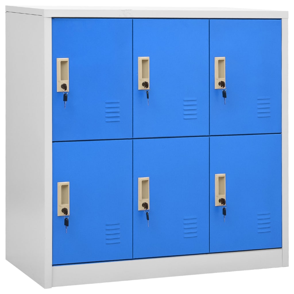 vidaXL Locker Cabinet Light Gray and Blue 35.4"x17.7"x36.4" Steel