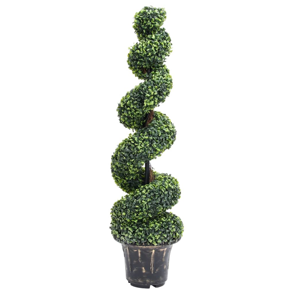 vidaXL Artificial Boxwood Spiral Plant with Pot Green 46.1"