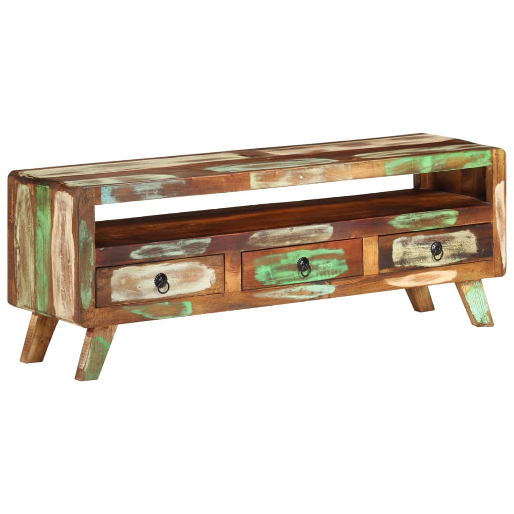 vidaXL TV Stand Multicolor 43.3"x11.8"x15.7" Solid Wood Reclaimed