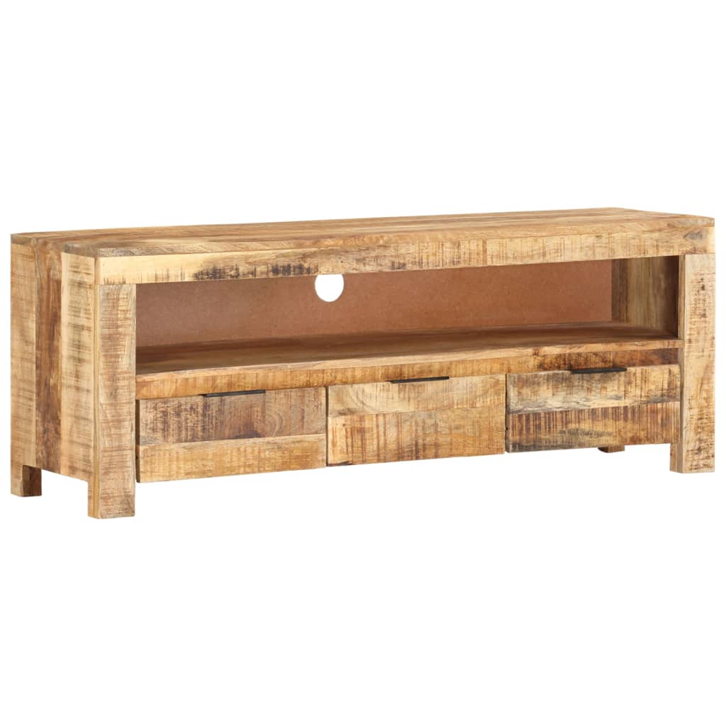 vidaXL TV Stand 43.3"x11.8"x15.7" Rough Mango Wood