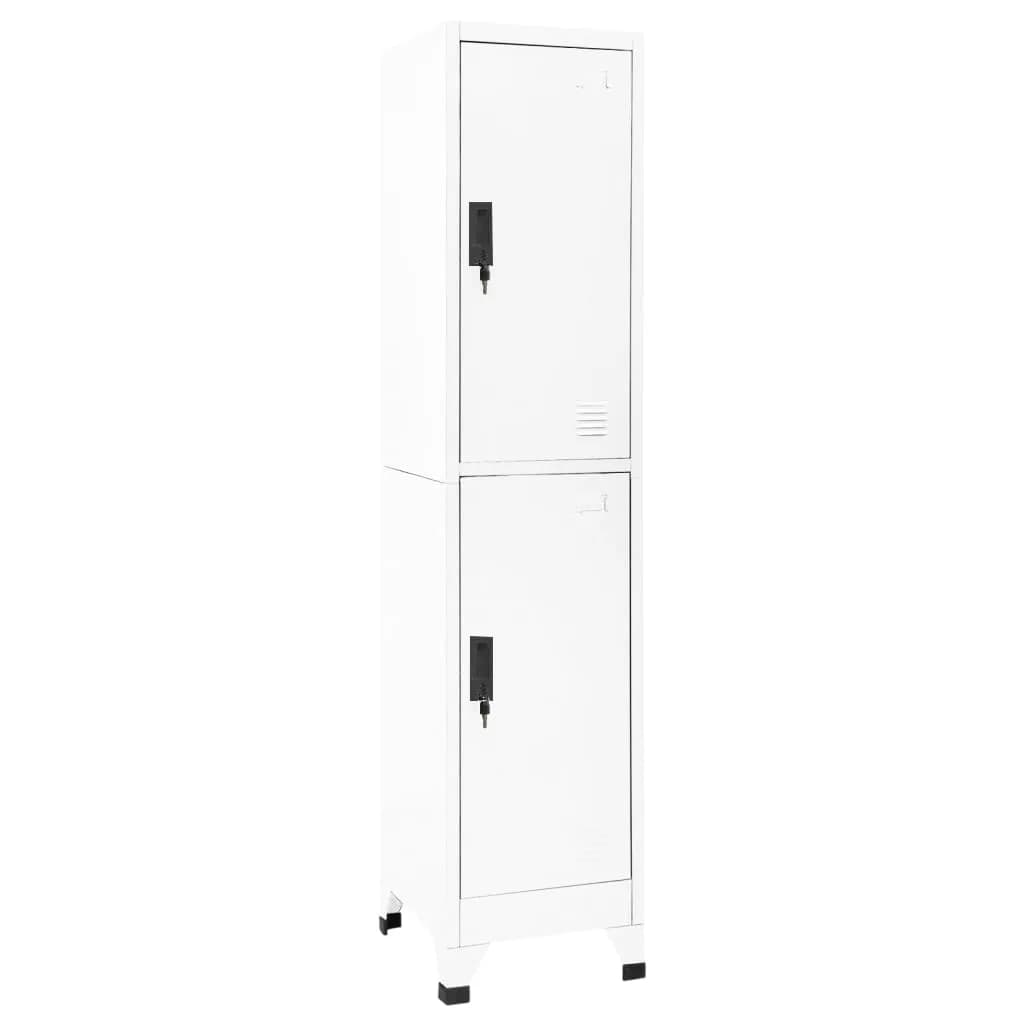 vidaXL Locker Cabinet White 15"x17.7"x70.9" Steel