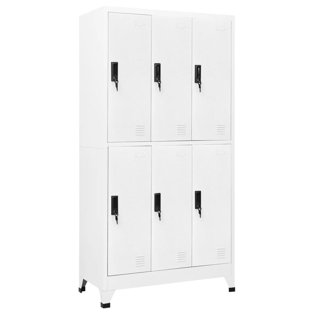 vidaXL Locker Cabinet White 35.4"x17.7"x70.9" Steel