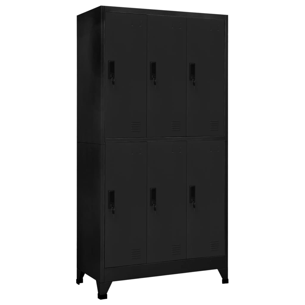 vidaXL Locker Cabinet Black 35.4"x17.7"x70.9" Steel