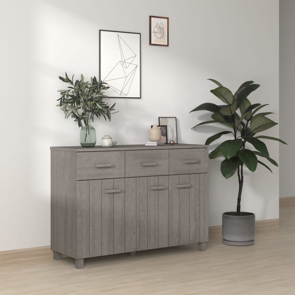 vidaXL Sideboard HAMAR Light Gray 44.5"x15.7"x31.5" Solid Wood Pine