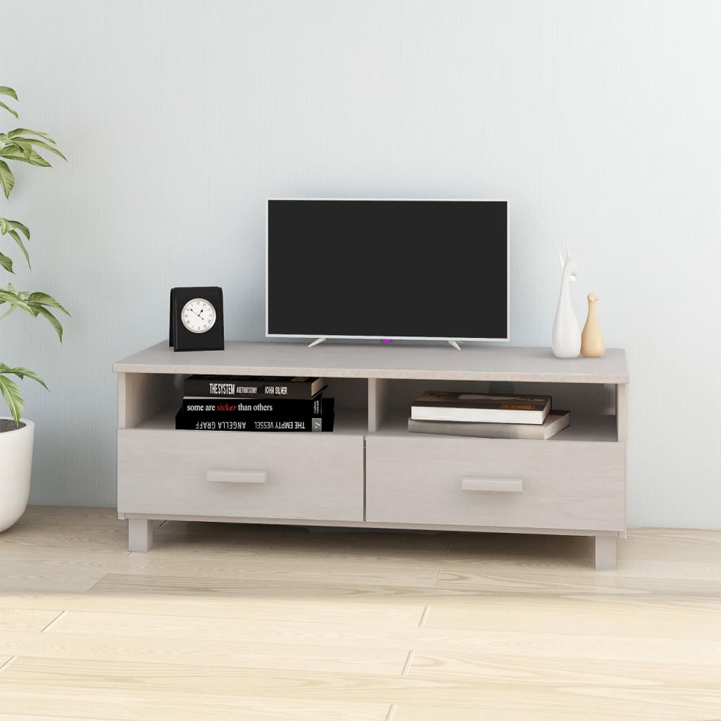 vidaXL TV Stand HAMAR White 41.7"x15.7"x15.7" Solid Wood Pine