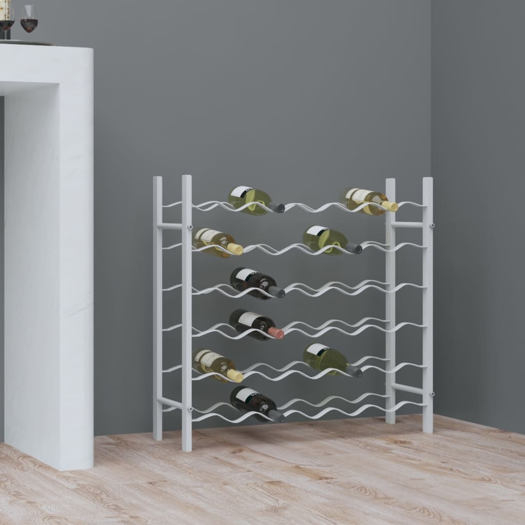 vidaXL Wine Rack for 36 Bottles White Metal