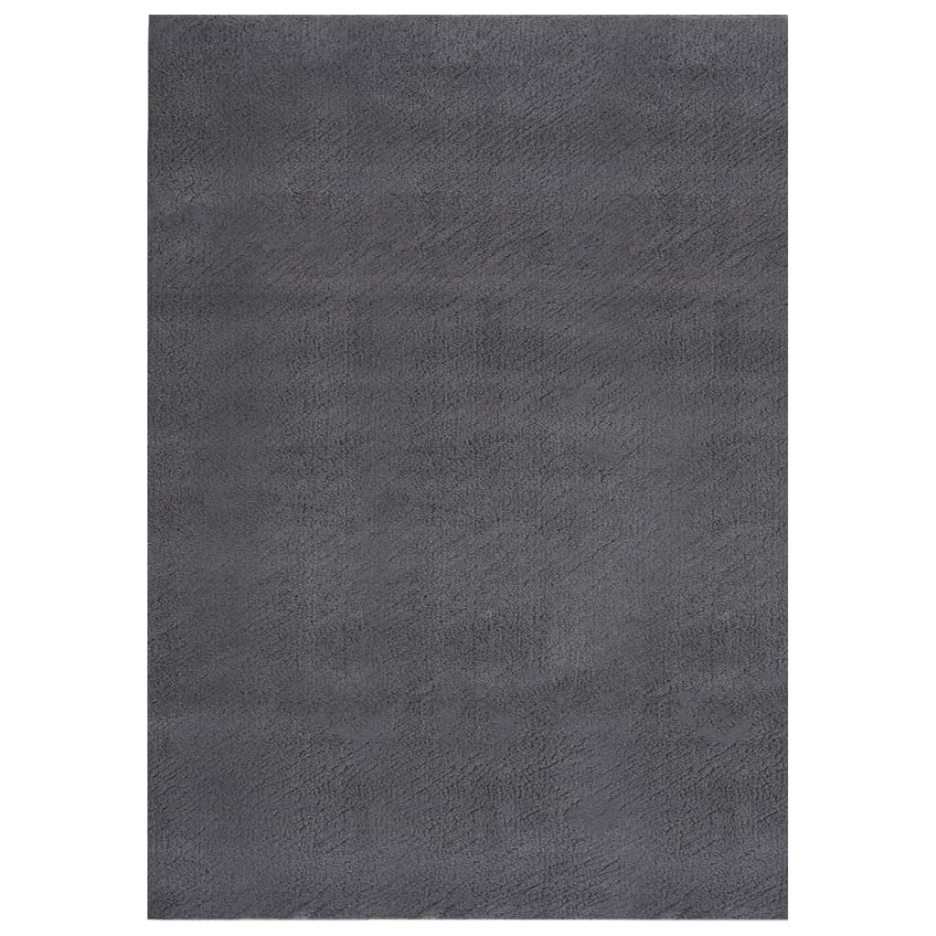 vidaXL Washable Rug Fluffy Short Pile 63"x90.6" Anti Slip Anthracite