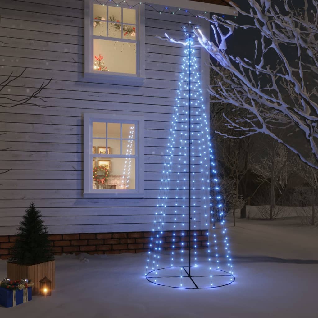 vidaXL Christmas Cone Tree Blue 310 LEDs 3x10 ft