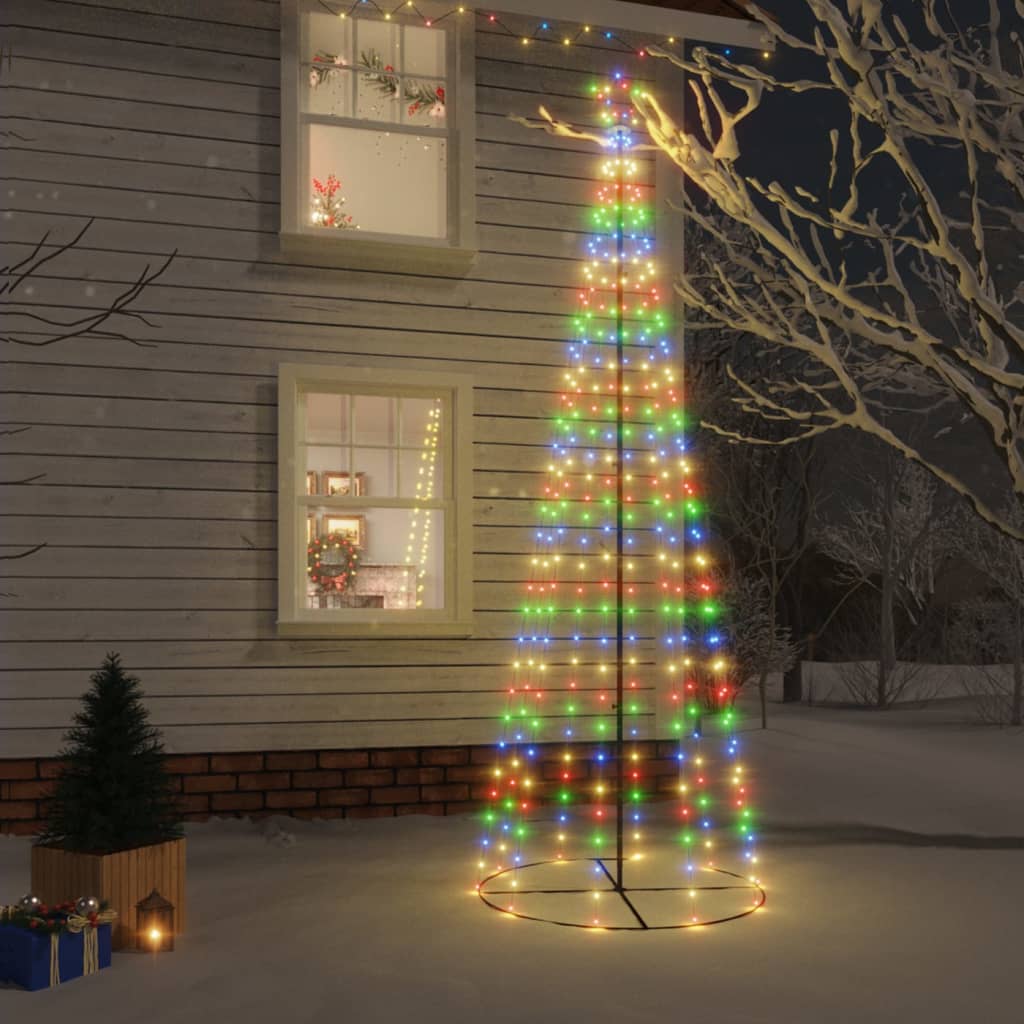 vidaXL Christmas Cone Tree Colorful 310 LEDs 3x10 ft