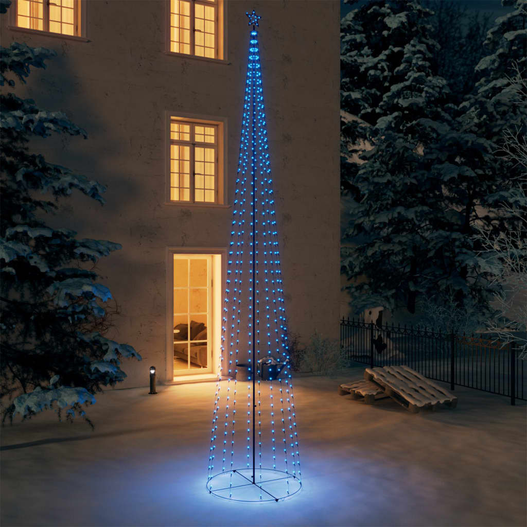 vidaXL Christmas Cone Tree Blue 732 LEDs 5x16 ft