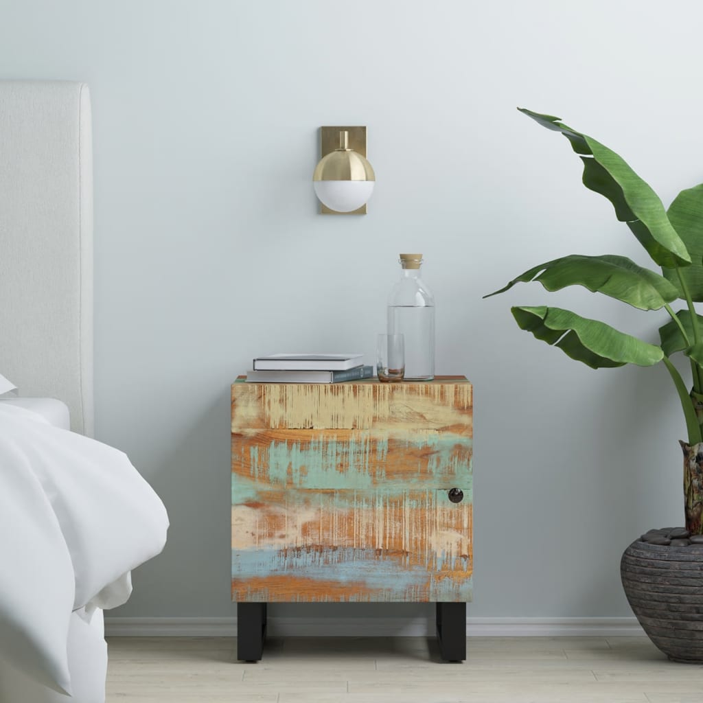 vidaXL Bedside Cabinet 15.7"x13"x18.1" Solid Wood Reclaimed