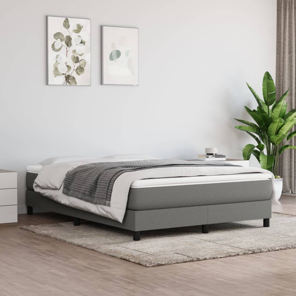 vidaXL Pocket Spring Bed Mattress Dark Gray 53.9"x74.8"x7.9" Full Fabric