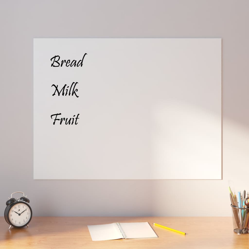 vidaXL Wall-mounted Magnetic Board White 31.5"x23.6"Tempered Glass