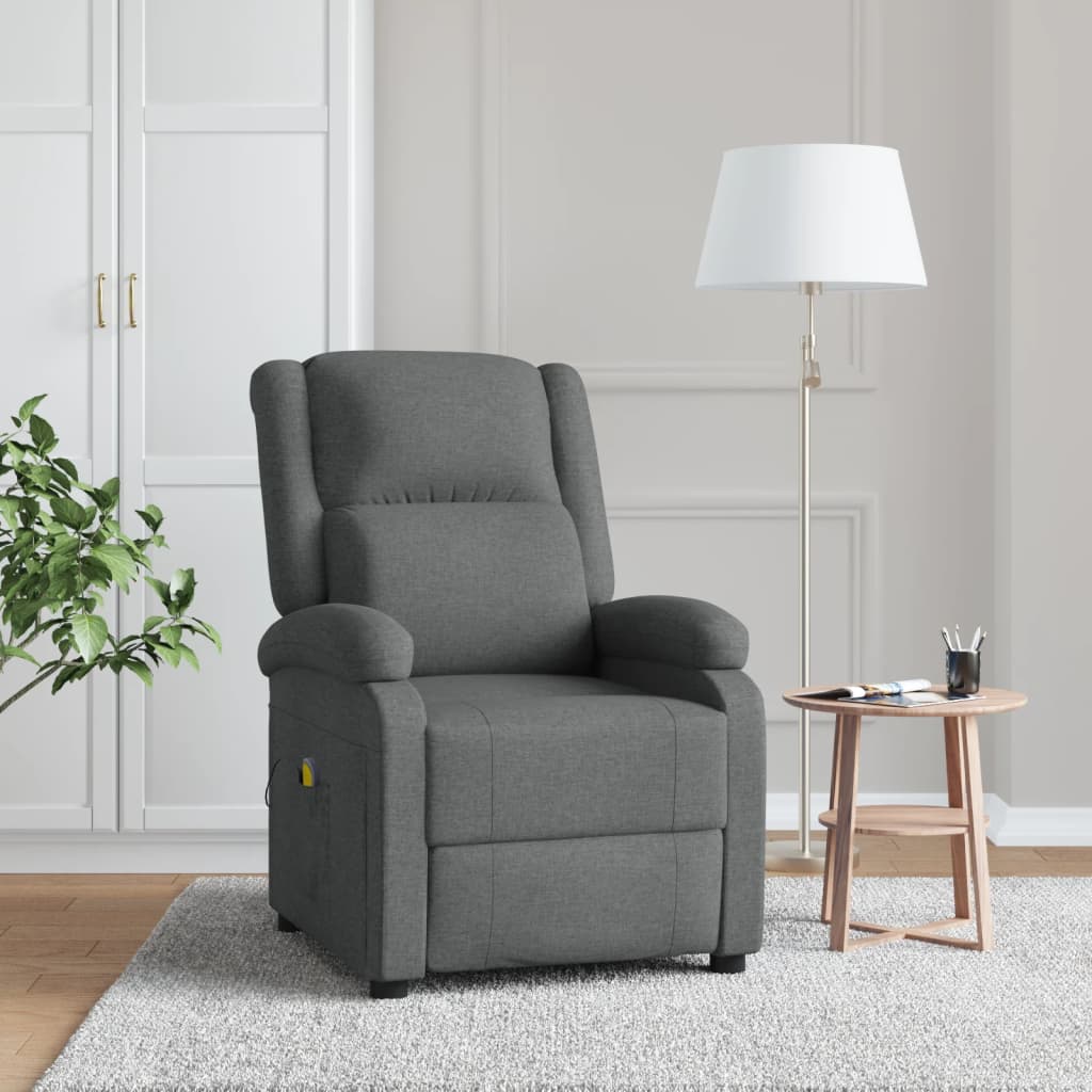 vidaXL Massage Chair Dark Gray Fabric