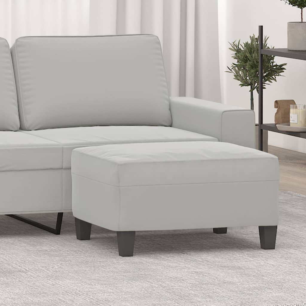 vidaXL Footstool Light Gray 27.6"x21.7"x16.1" Microfiber Fabric