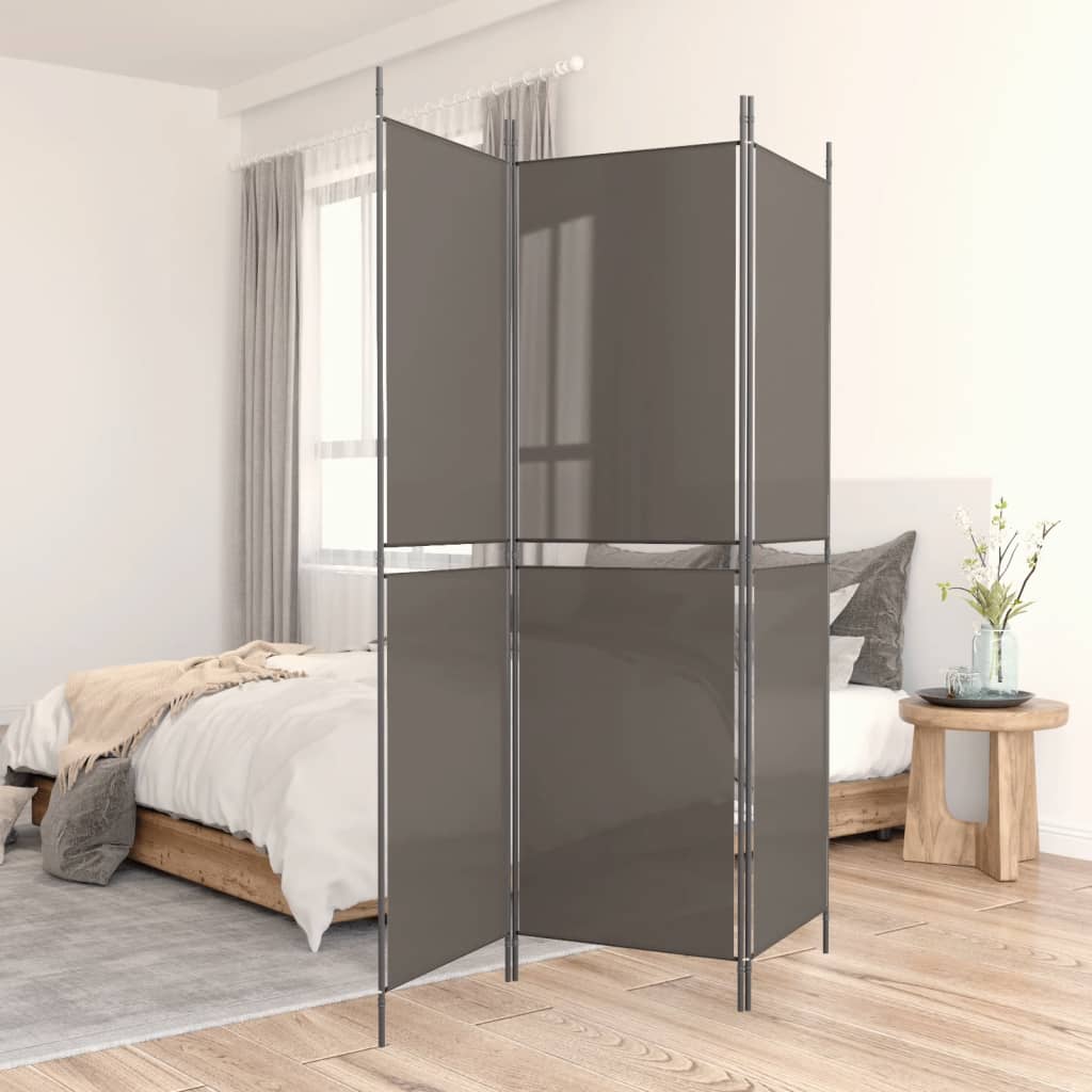 vidaXL 3-Panel Room Divider Anthracite 59.1"x86.6" Fabric