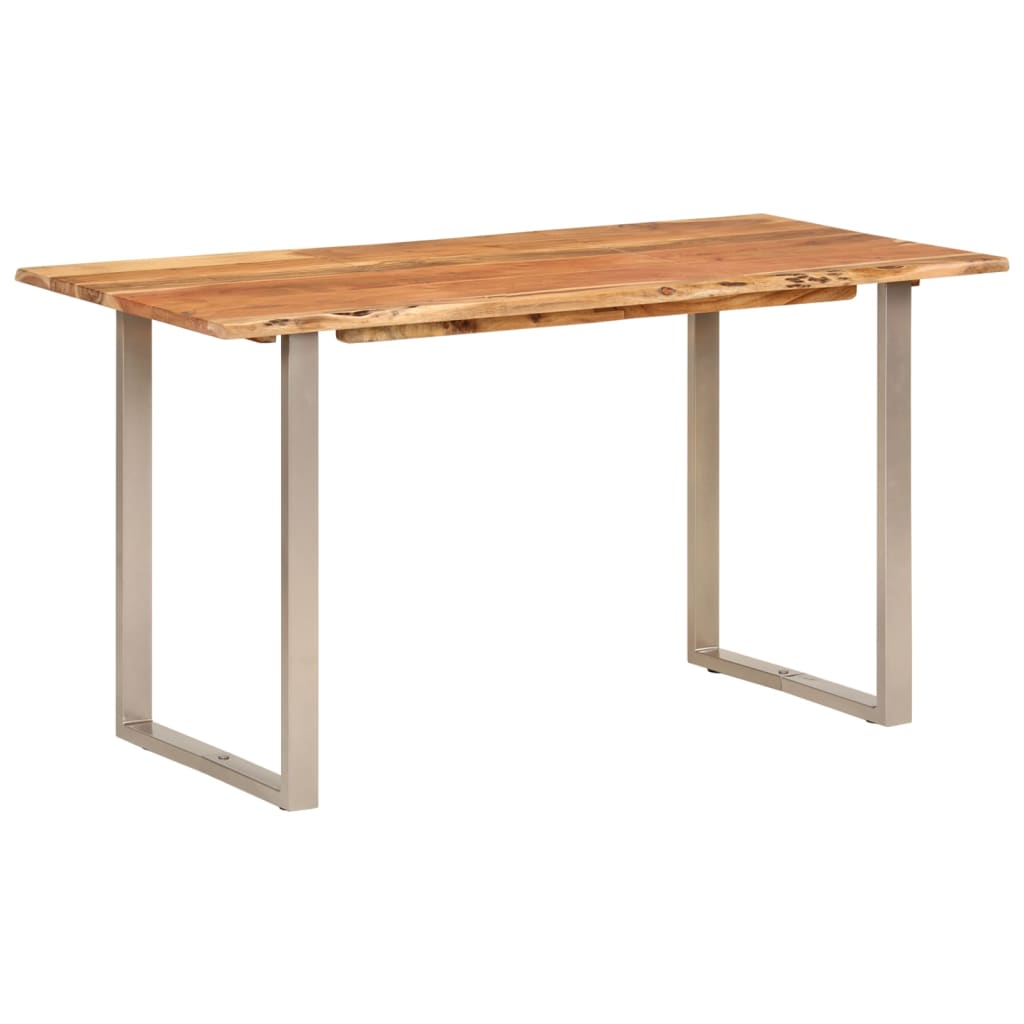 vidaXL Dining Table 55.1"x27.6"x29.9" Solid Wood Acacia