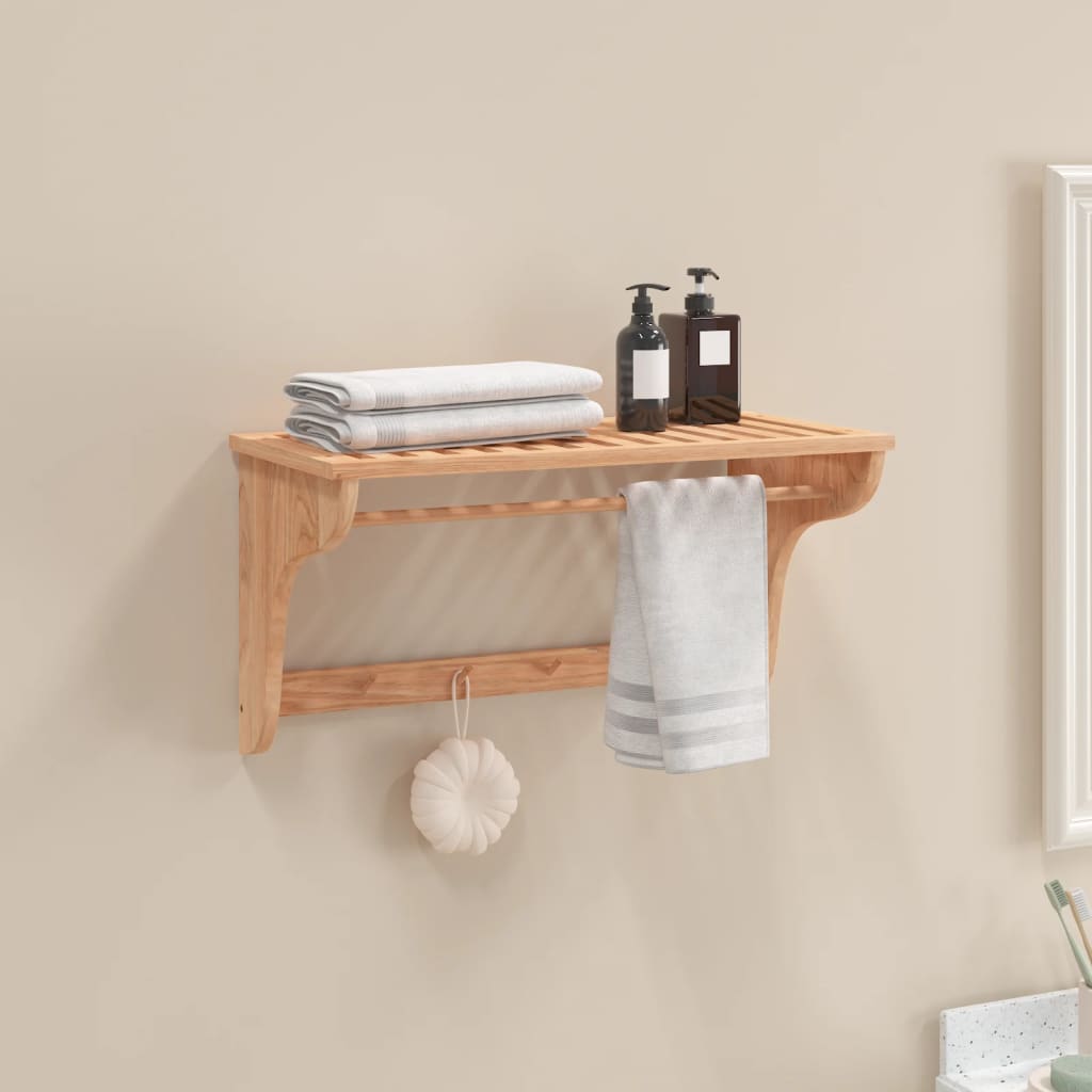 vidaXL Towel Rack 23.6"x11.8"x13.8" Solid Wood Walnut