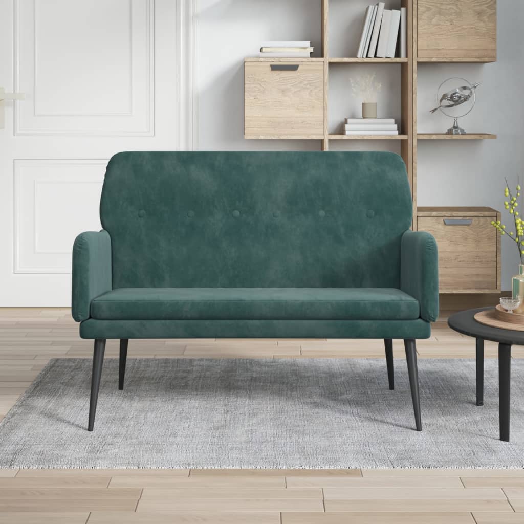 vidaXL Bench Dark Green 42.5"x31.1"x31.1" Velvet